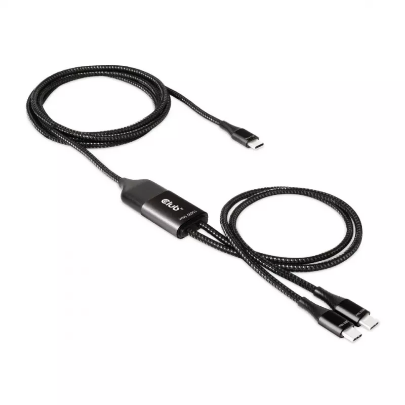 CLUB3D USB USB-C, Y-laadimiskaabel 2x USB USB-C, max 100 W, 1,83 m/6 jalga M/M