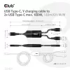 CLUB3D USB USB-C, Y-laadimiskaabel 2x USB USB-C, max 100 W, 1,83 m/6 jalga M/M