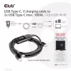 CLUB3D USB USB-C, Y-laadimiskaabel 2x USB USB-C, max 100 W, 1,83 m/6 jalga M/M