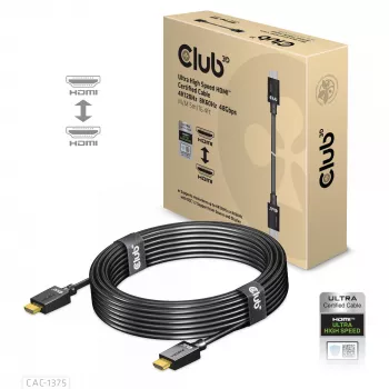 CLUB3D Ultra High Speed HDMI™ sertifitseeritud kaabel 4K120Hz 8K60Hz 48Gbps M/M 5m/16.4ft