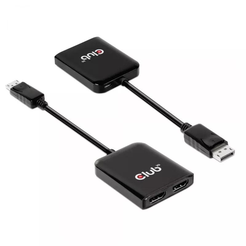 CLUB3D Multi Stream Transport (MST) Hub DisplayPort 1.4 HDMI-le kahe monitori 4K60Hz M/F