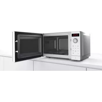 Solo mikrolaineahi Bosch Serie 2 FFL023MW0 — 800 W, 20 L, 5 võimsustaset, 270 mm pöördlaud, valge