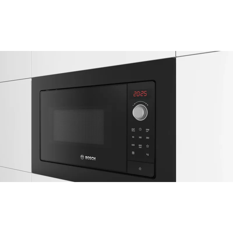 Bosch Serie 2 BFL623MB3 mikrolaineahi Must Soolo mikrolaineahi Sisseehitatav 20 L 800 W