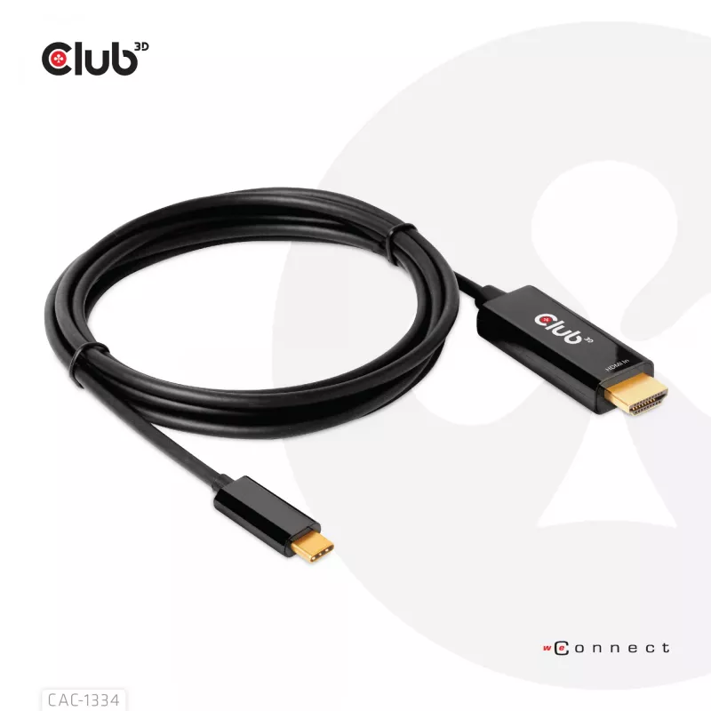 CLUB3D HDMI-USB USB-C 4K60Hz aktiivkaabel M/M 1,8m/6 jalga