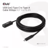 CLUB3D USB Gen2 USB-C to Type-A kaabel 10Gbps M/F 5m/16.4ft