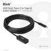 CLUB3D USB Gen2 USB-C to Type-A kaabel 10Gbps M/F 5m/16.4ft