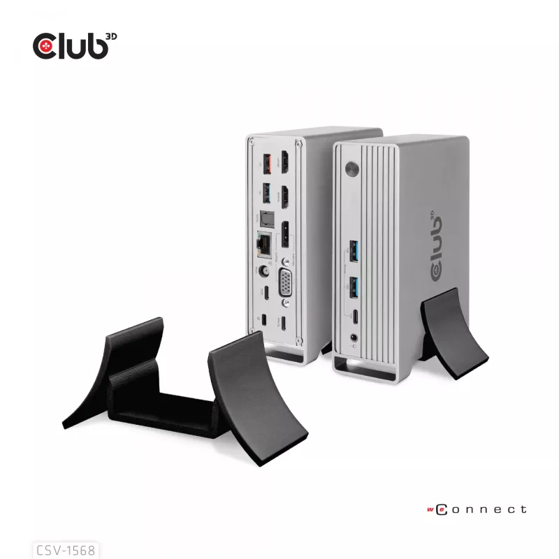 Dokkimisjaam CLUB3D CSV-1568 Metallkorpus USB Gen2 Type-C USB Gen2 Type-A HDMI DP VGA RJ45 120W