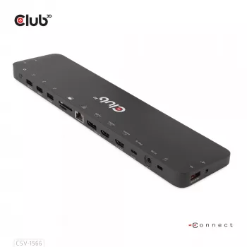 CLUB3D USB Gen1 Type-C kolme ekraani DP Alt-režiimi Displaylink dünaamilise PD laadimise dokk 120 W toiteplokiga