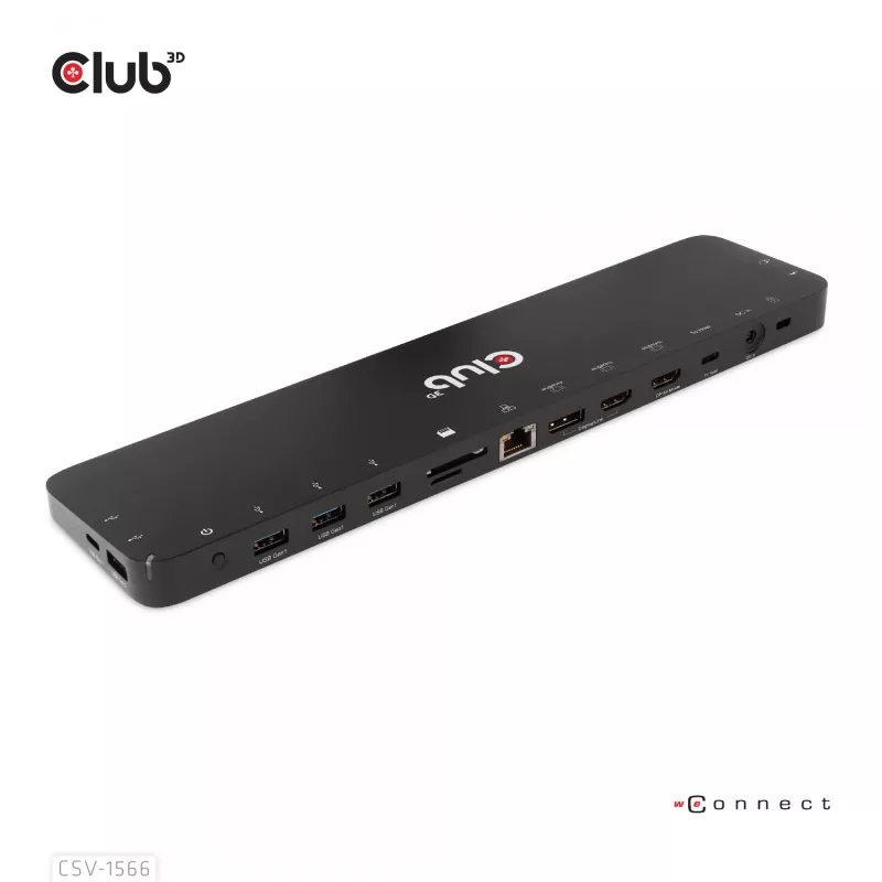 CLUB3D USB Gen1 Type-C kolme ekraani DP Alt-režiimi Displaylink dünaamilise PD laadimise dokk 120 W toiteplokiga