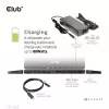 CLUB3D USB Gen1 Type-C kolme ekraani DP Alt-režiimi Displaylink dünaamilise PD laadimise dokk 120 W toiteplokiga
