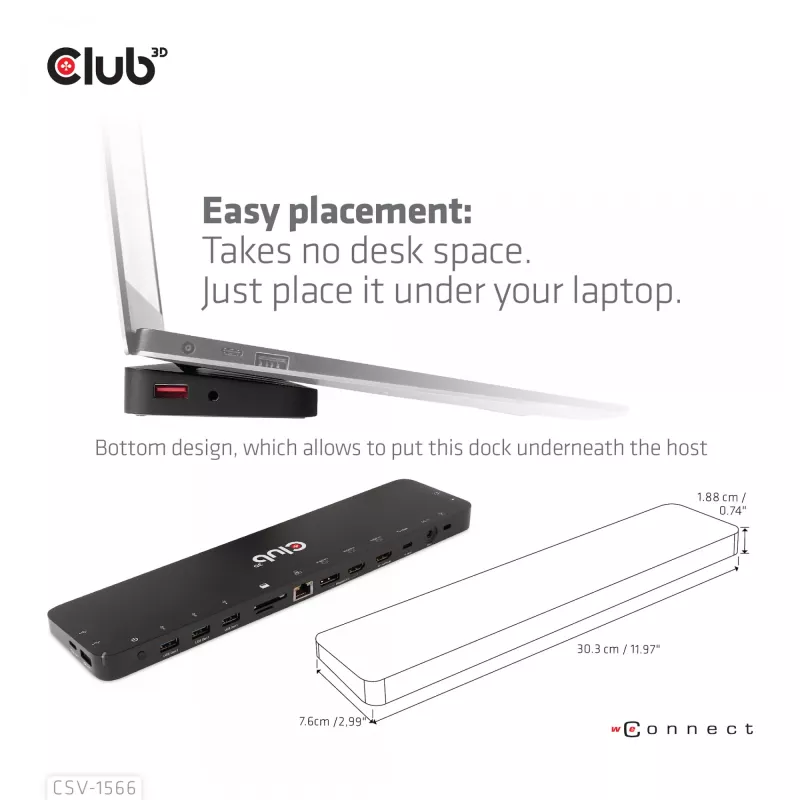 CLUB3D USB Gen1 Type-C kolme ekraani DP Alt-režiimi Displaylink dünaamilise PD laadimise dokk 120 W toiteplokiga