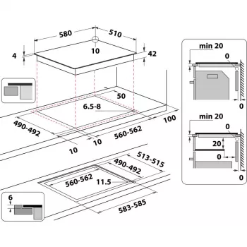 Induktsioonpliit WHIRLPOOL AKT 801/NE — 4 tsooni 60 cm, puutetundlik juhtimine, must klaaskeraamika