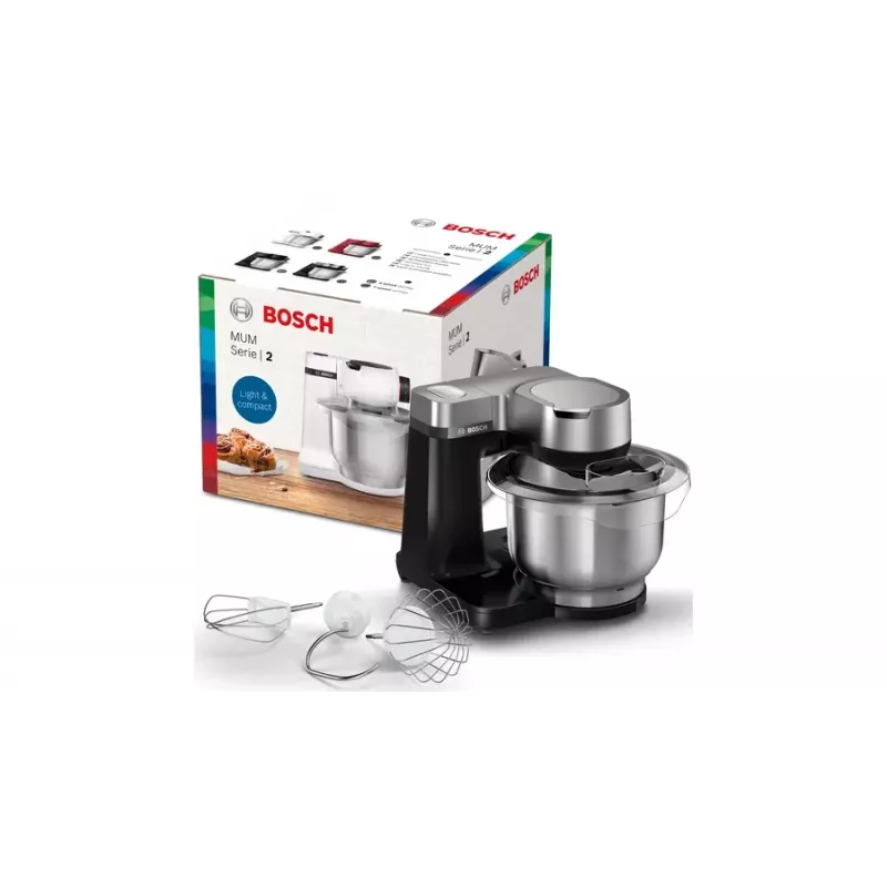Bosch Serie 2 MUMS2VM00 köögikombain 900 W 3,8 l must, hõbedane