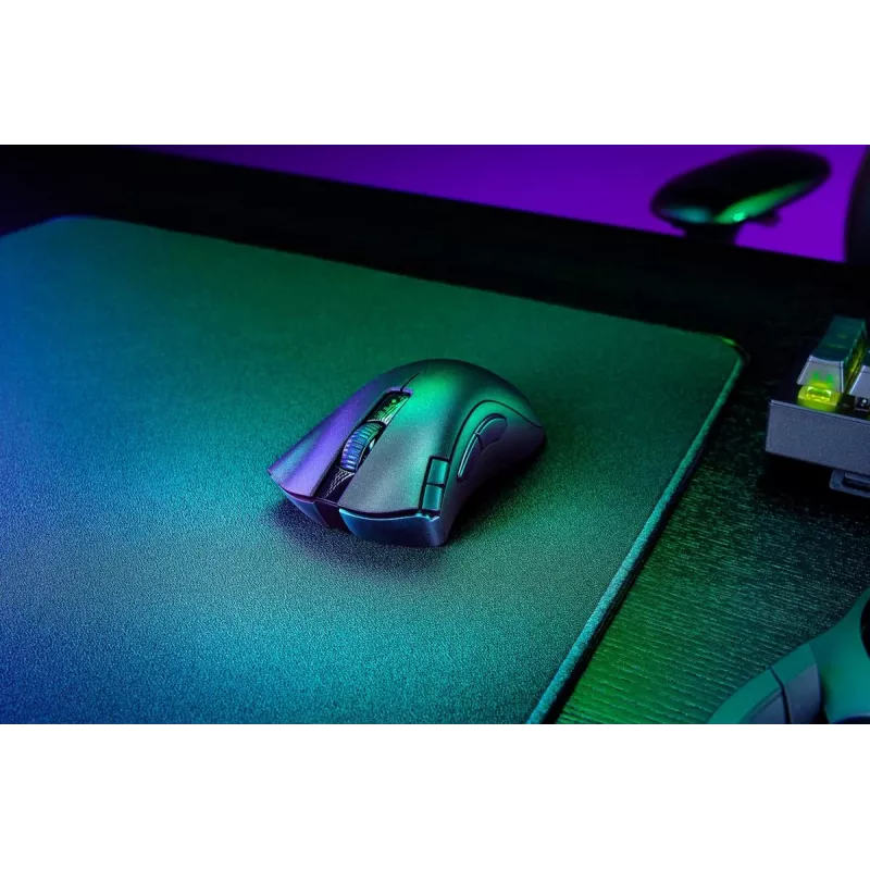 Mänguhiir Razer DeathAdder V2 X HyperSpeed — paremakäeline, juhtmevaba 2,4 GHz/Bluetooth, 14 000 DPI, 7 nuppu, AA patarei, 103 g, must