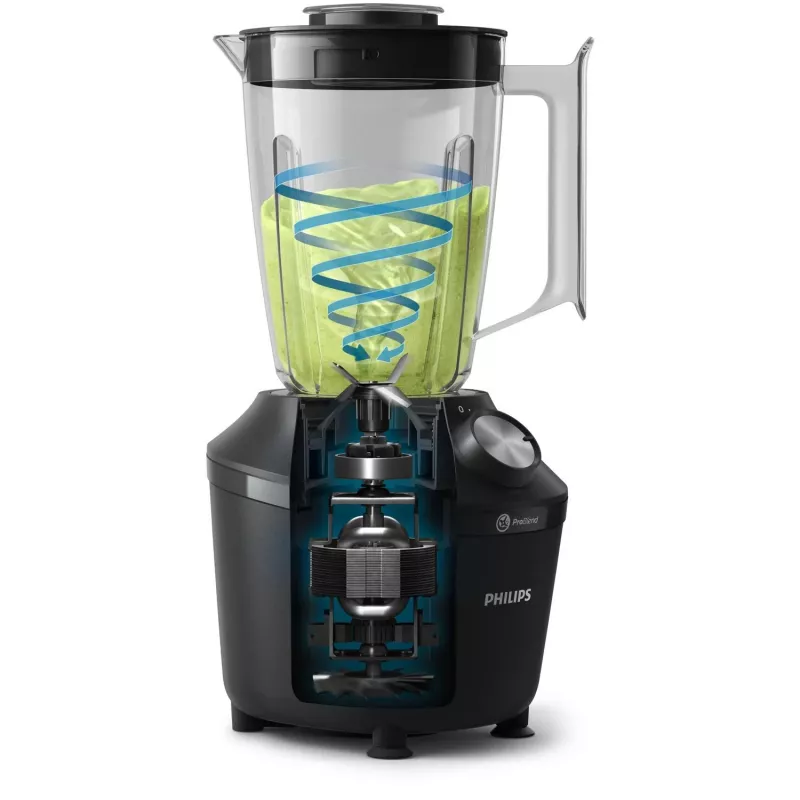Philips 3000 seeria HR2191/01 blender 2 L lauablender 600 W Must, läbipaistev