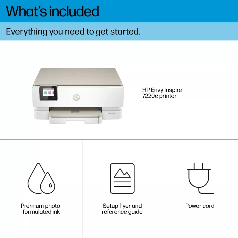 HP ENVY Inspire 7220e juhtmevärviline mitmeotstarbeline printer, Instant Ink; koopiamasin, skanner