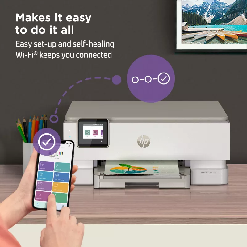 HP ENVY Inspire 7220e juhtmevärviline mitmeotstarbeline printer, Instant Ink; koopiamasin, skanner