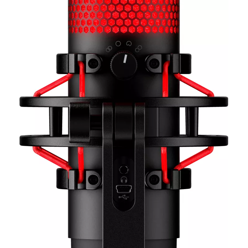HyperX QuadCast - USB-mikrofon (must-punane) - punane valgustus