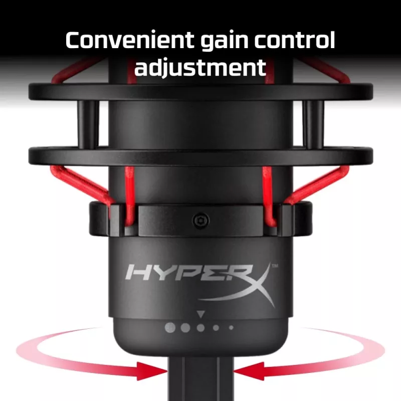 HyperX QuadCast - USB-mikrofon (must-punane) - punane valgustus