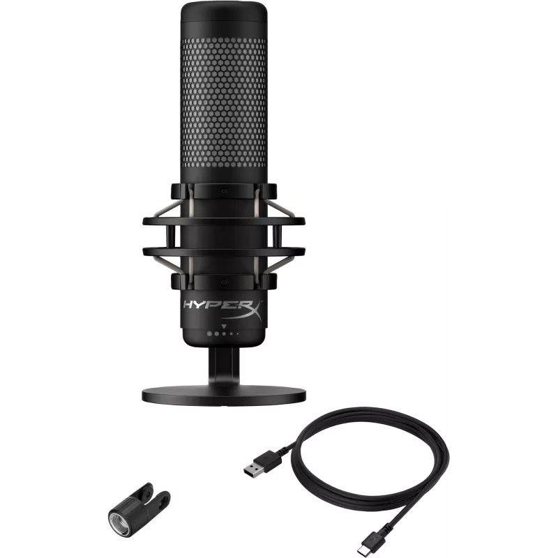 HyperX QuadCast S - USB-mikrofon (must-hall) - RGB-valgustus