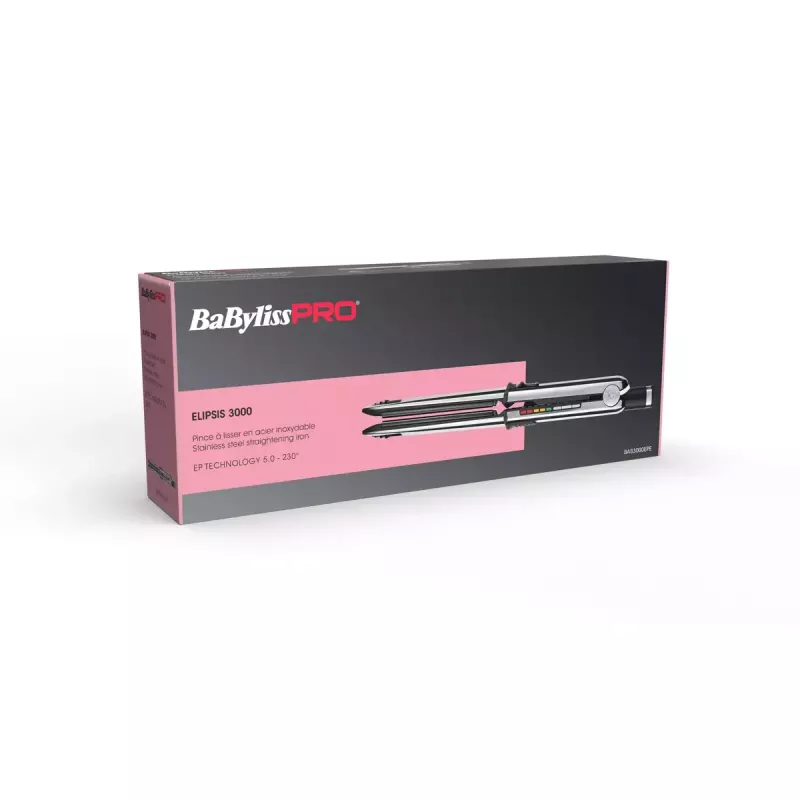 Sirgendusraud BABYLISS ELIPSIS3000 STYLER — keraamilised plaadid, 55 W, 5 kuumustaset, 150–230°C, ioonne, 2,7 m pöördnöör, must
