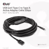 CLUB3D USB Gen1 USB-C to Type-A aktiivne adapterkaabel 5Gbps M/F 10m
