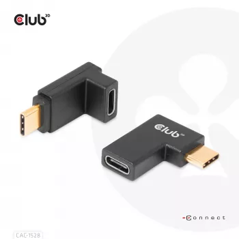 USB USB-C Gen2 nurgaadapter, komplektis 2 tk CLUB3D CAC-1528 — USB-C - USB-C, toetab 4K@120Hz