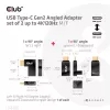 USB USB-C Gen2 nurgaadapter, komplektis 2 tk CLUB3D CAC-1528 — USB-C - USB-C, toetab 4K@120Hz