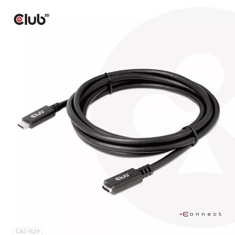 CLUB3D USB Gen1 Type-C pikenduskaabel 5Gbps 60W (20V/3A) 4K60Hz M/F 2m/6.56ft