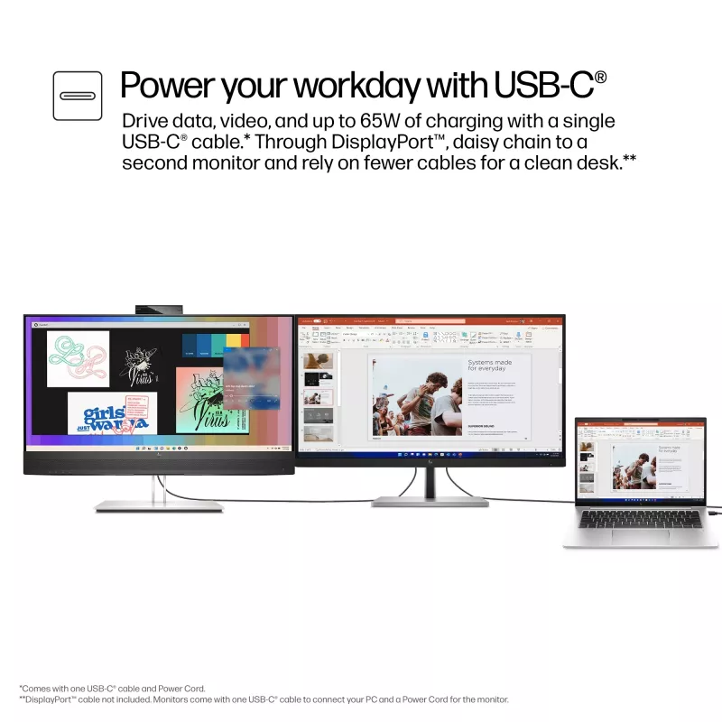 HP E-Series E27m G4 QHD USB-C konverentsimonitor, 68,6 cm (27 tolli), 2560 x 1440 pikslit, Quad HD, LCD, 5 ms, must