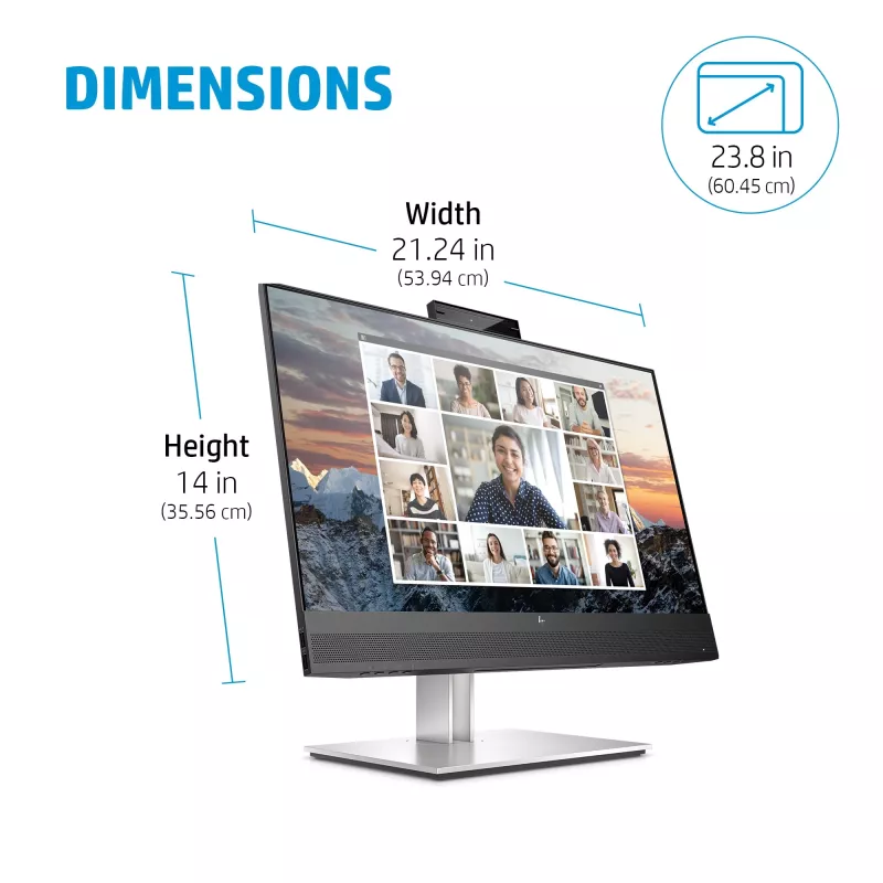 HP E24m G4 FHD USB-C konverentsimonitor, 60,5 cm (23,8 tolli), 1920 x 1080 pikslit, Full HD, LCD, 5 ms, must