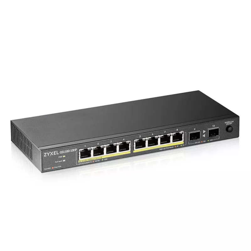 Zyxel GS1100-10HP v2 Haldamata Gigabit Ethernet (10/100/1000) toiteallikaga Etherneti (PoE) kaudu must