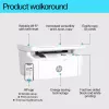 Multifunktsionaalne laserprinter HP LaserJet MFP M140w — Mono, 20 ppm, 600×600 DPI, A4, Wi‑Fi, Ethernet, Valge
