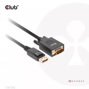 DisplayPort to VGA kaabel M/M CLUB3D CAC-1012 2m