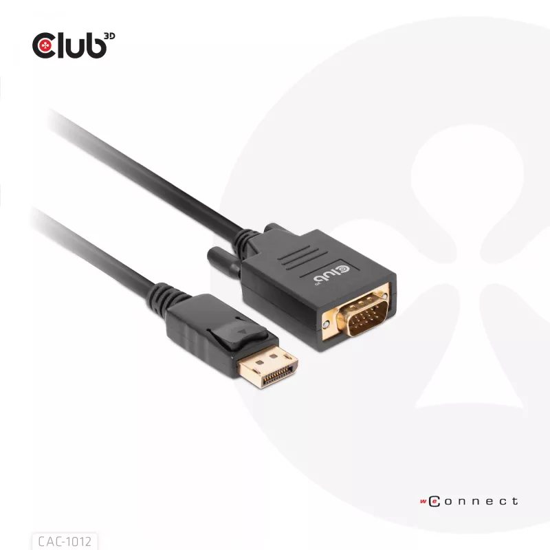 DisplayPort to VGA kaabel M/M CLUB3D CAC-1012 2m