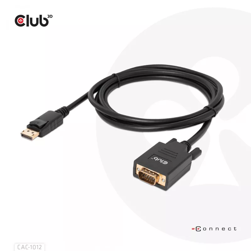 DisplayPort to VGA kaabel M/M CLUB3D CAC-1012 2m