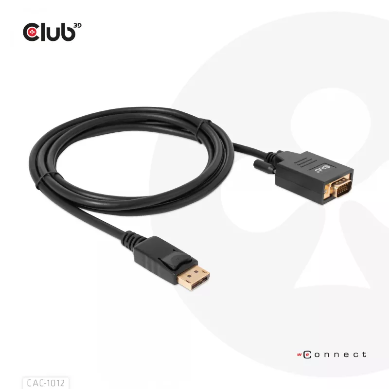 DisplayPort to VGA kaabel M/M CLUB3D CAC-1012 2m