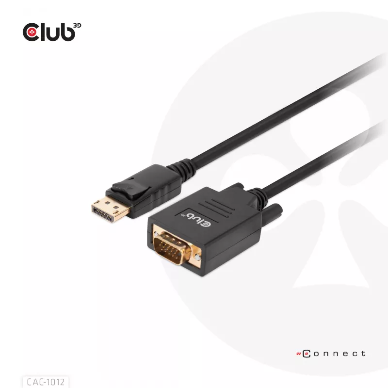 DisplayPort to VGA kaabel M/M CLUB3D CAC-1012 2m