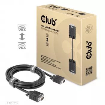 VGA-kaabel, kahesuunaline, M/M, 3 m, 28AWG, CLUB3D CAC-1703