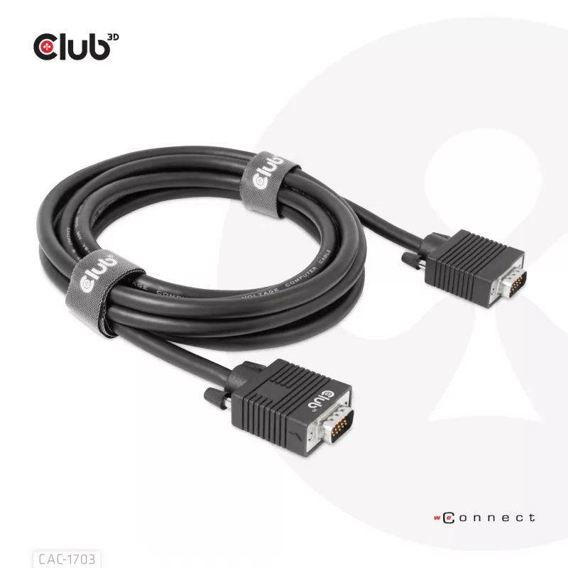VGA-kaabel, kahesuunaline, M/M, 3 m, 28AWG, CLUB3D CAC-1703