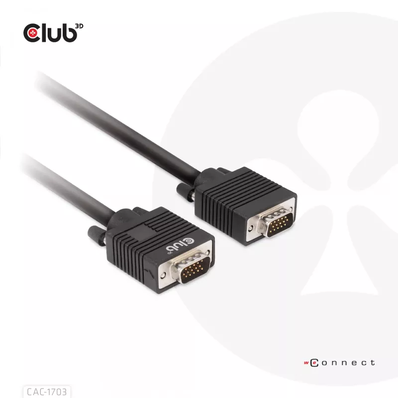 VGA-kaabel, kahesuunaline, M/M, 3 m, 28AWG, CLUB3D CAC-1703