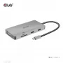 CLUB3D USB Gen1 Type-C 9-in-1 jaotur HDMI, VGA, 2x USB Gen1 Type-A, RJ45, SD/Micro SD kaardipesade ja USB Gen1 Type-C emaspordiga
