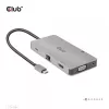 CLUB3D USB Gen1 Type-C 9-in-1 jaotur HDMI, VGA, 2x USB Gen1 Type-A, RJ45, SD/Micro SD kaardipesade ja USB Gen1 Type-C emaspordiga