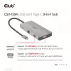 CLUB3D USB Gen1 Type-C 9-in-1 jaotur HDMI, VGA, 2x USB Gen1 Type-A, RJ45, SD/Micro SD kaardipesade ja USB Gen1 Type-C emaspordiga
