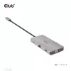 CLUB3D USB Gen1 Type-C 9-in-1 jaotur HDMI, VGA, 2x USB Gen1 Type-A, RJ45, SD/Micro SD kaardipesade ja USB Gen1 Type-C emaspordiga