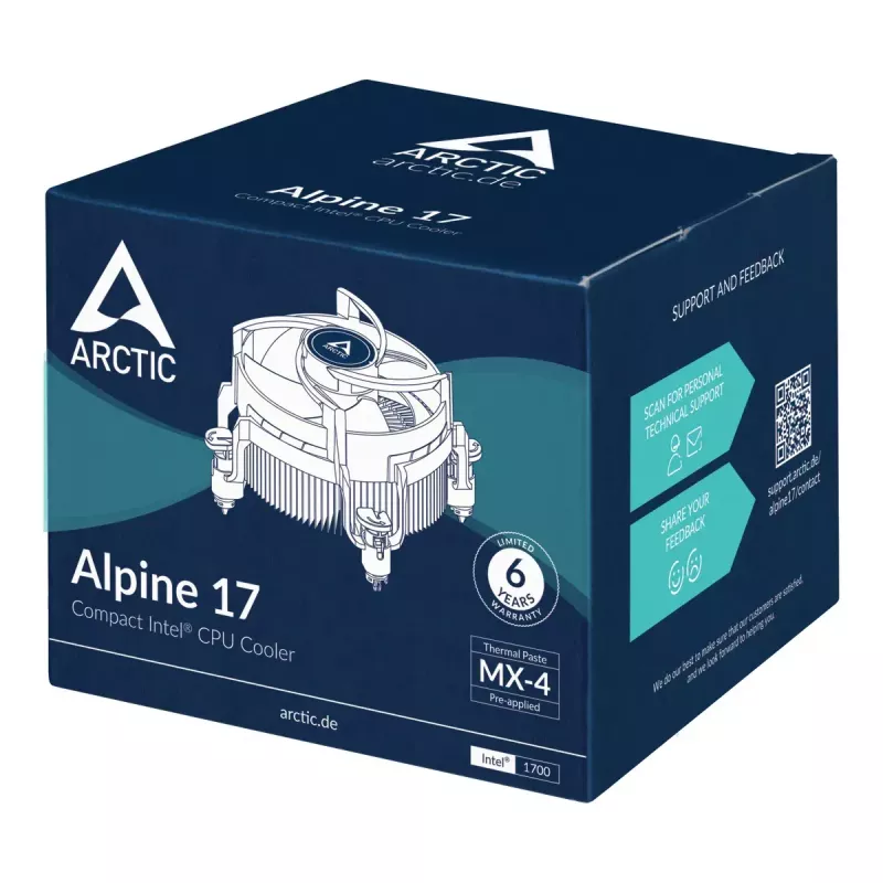 Õhkjahuti ARCTIC Alpine 17 Compact Intel CPU Cooler