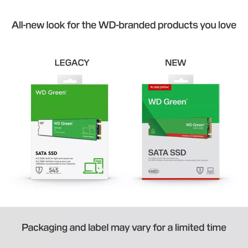 WESTERN DIGITAL SSD - WD Green - 480GB - SATA 6Gb/s - M.2 2280 - MTTF 2.0M tundi