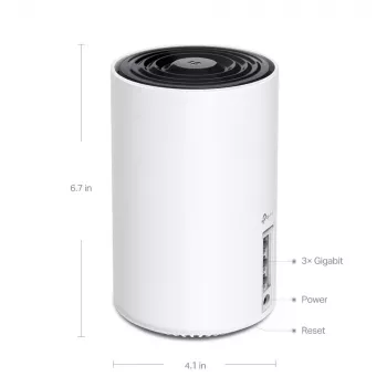 Router TP‑LINK AXE5400 Mesh Wi‑Fi 6E süsteem — Tri‑Band 2.4/5/6 GHz, leviala kuni 670 m², 3× LAN, 4 sisemist antenni