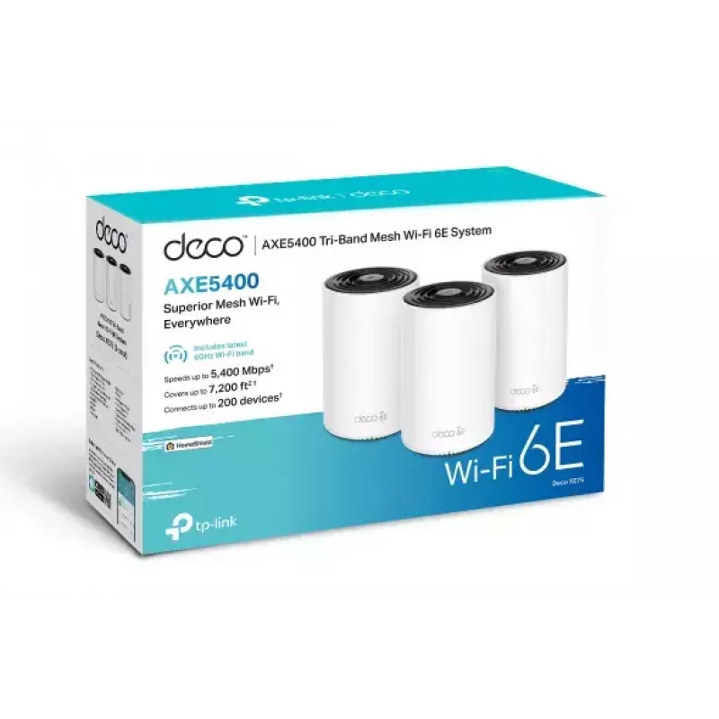 TP-Link Deco XE75 (3 tk) AXE5400 kolmeribaline Wi-Fi 6E Mesh-süsteem