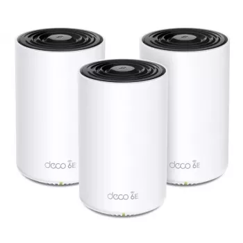 Router TP‑LINK AXE5400 Mesh Wi‑Fi 6E süsteem — Tri‑Band 2.4/5/6 GHz, leviala kuni 670 m², 3× LAN, 4 sisemist antenni